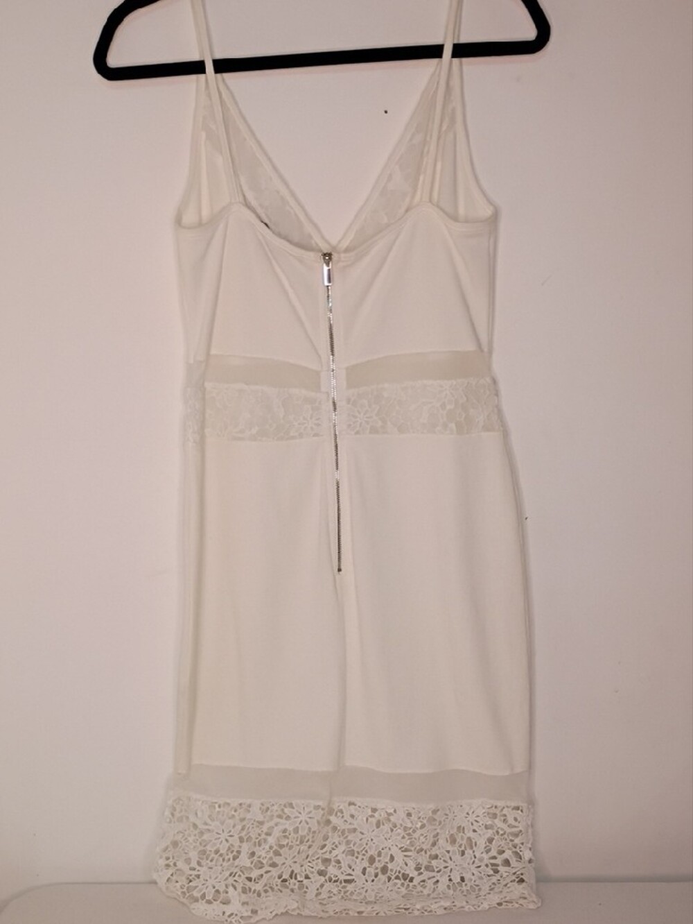 White Lace Trim Slip Light Knit Dress - Women's‎ Summer Beach Intimates - Picture 11 of 11